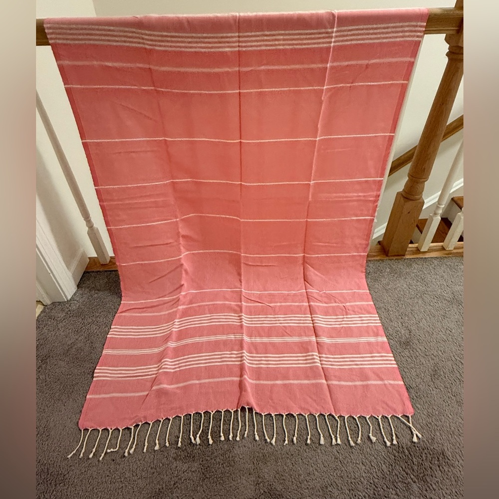 Pink Striped shawl